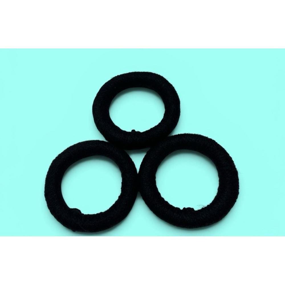 3 Mata Ortiz Pottery Olla Rings Hand Made Mexican Clay Black Yarn Mexico 3"